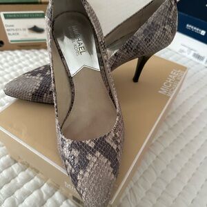 Michael Kors Snakeskin Heels - Taupe and Black